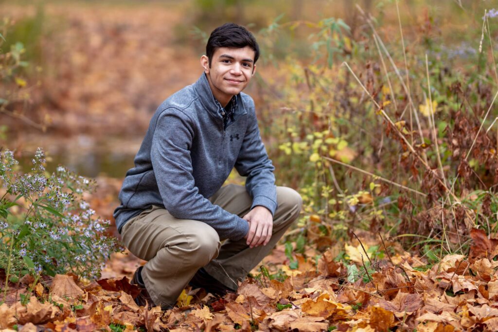 Senior picture of Alex in Autumn